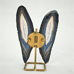 Sommerfugl i Agat � Druzy &amp; Guldstand