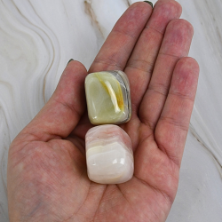 Stribet Onyx Lommesten