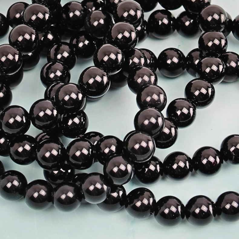 Sort Obsidian armb�nd 8mm