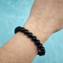 Sort Obsidian armb�nd 8mm