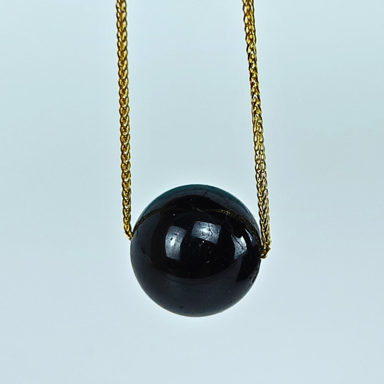Chakra Harmoni Kollektion, Sort Turmalin Gem Perle