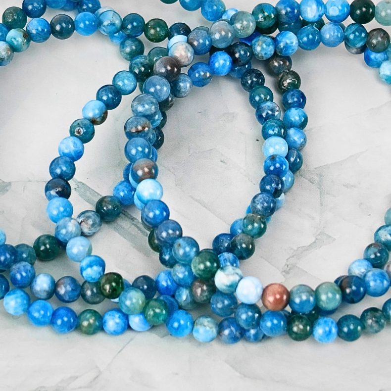 Bl� Apatit Armb�nd � 4 mm