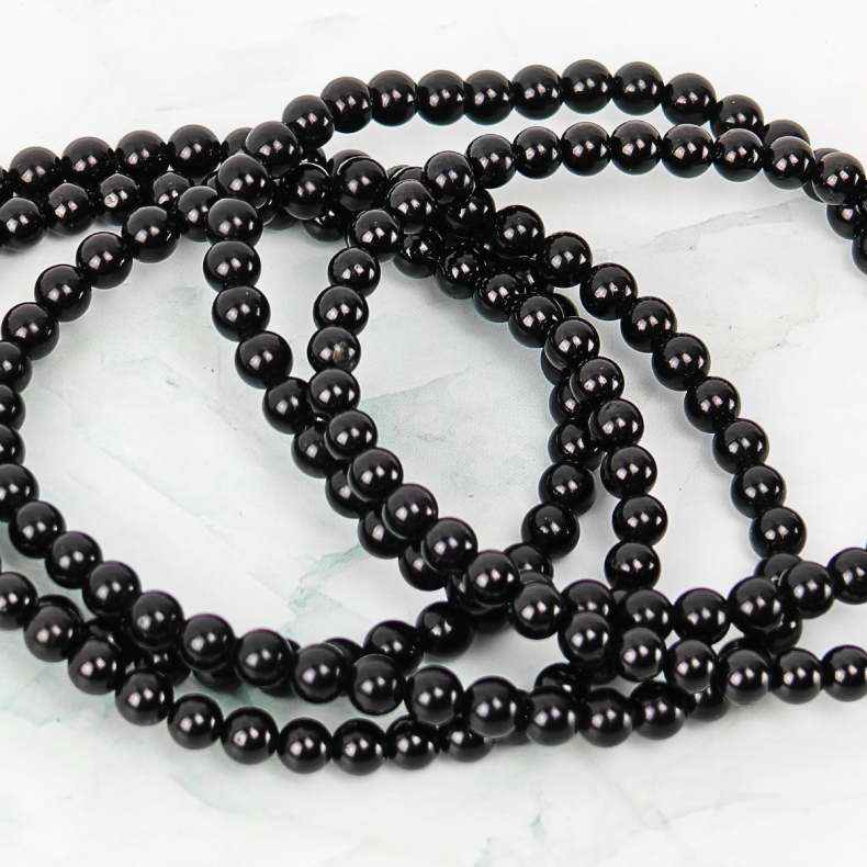 Sort Turmalin Armb�nd � 4 mm