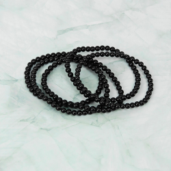 Sort Turmalin Armb�nd � 4 mm
