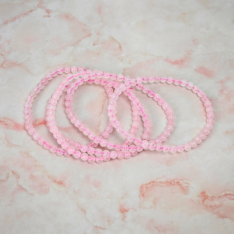 Rosa kvarts Armb�nd � 4 mm