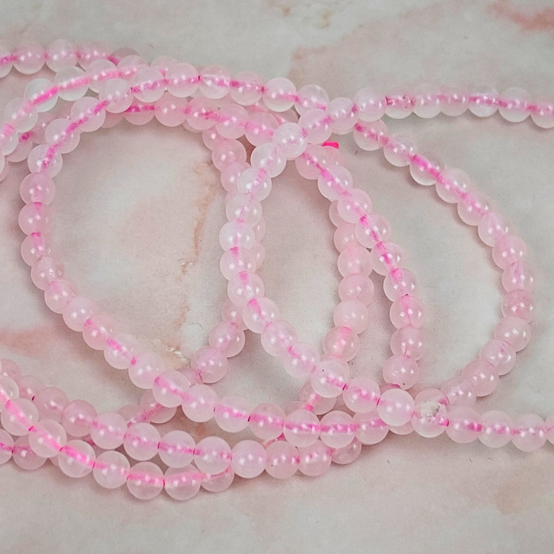 Rosa kvarts Armb�nd � 4 mm
