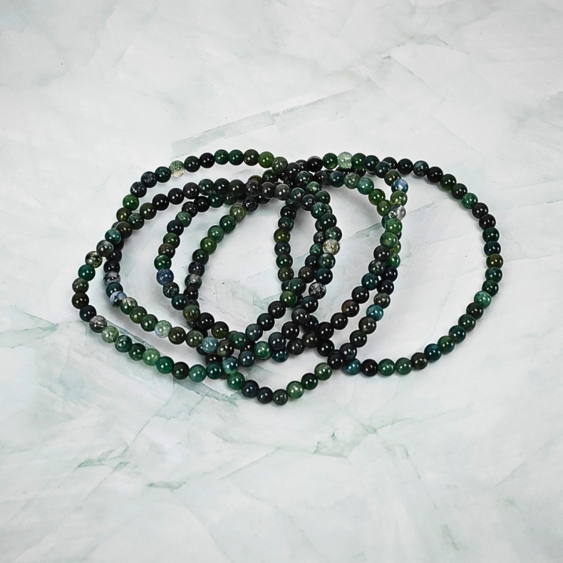 Moss Agat Armb�nd � 4 mm