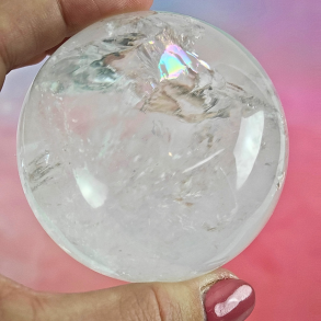 Klar Kvarts Kugle � H�j Kvalitet med Regnbuer fra Brasilien