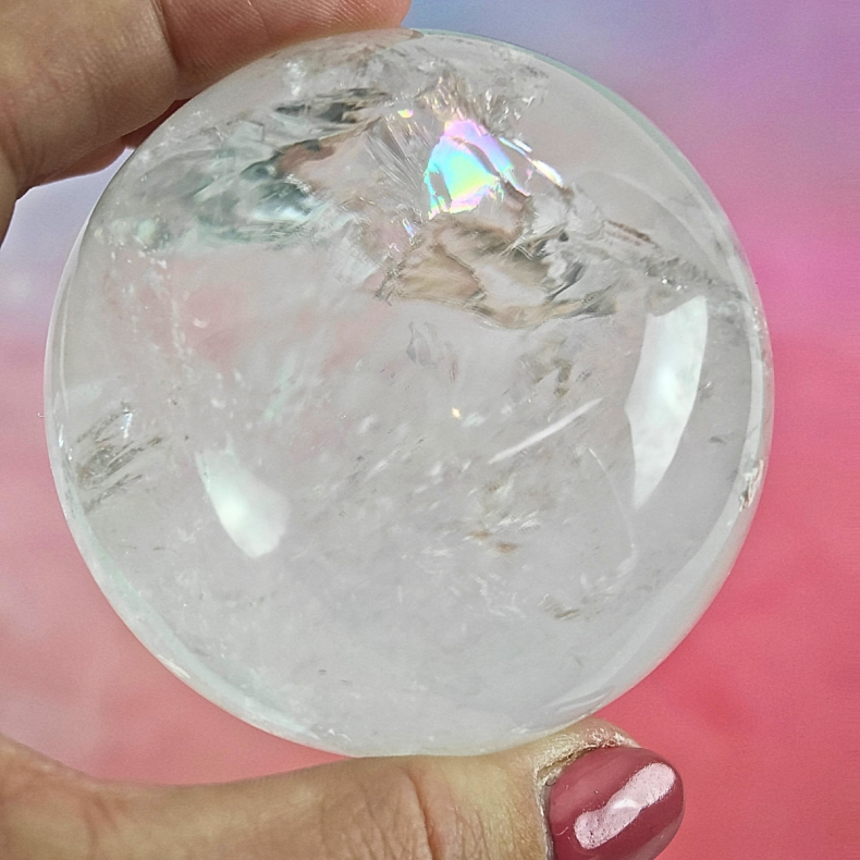 Klar Kvarts Kugle � H�j Kvalitet med Regnbuer fra Brasilien