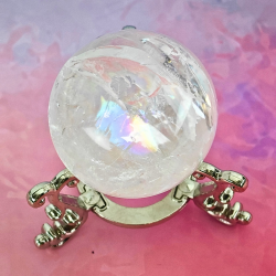 Klar Kvarts Kugle � H�j Kvalitet med Regnbuer fra Brasilien