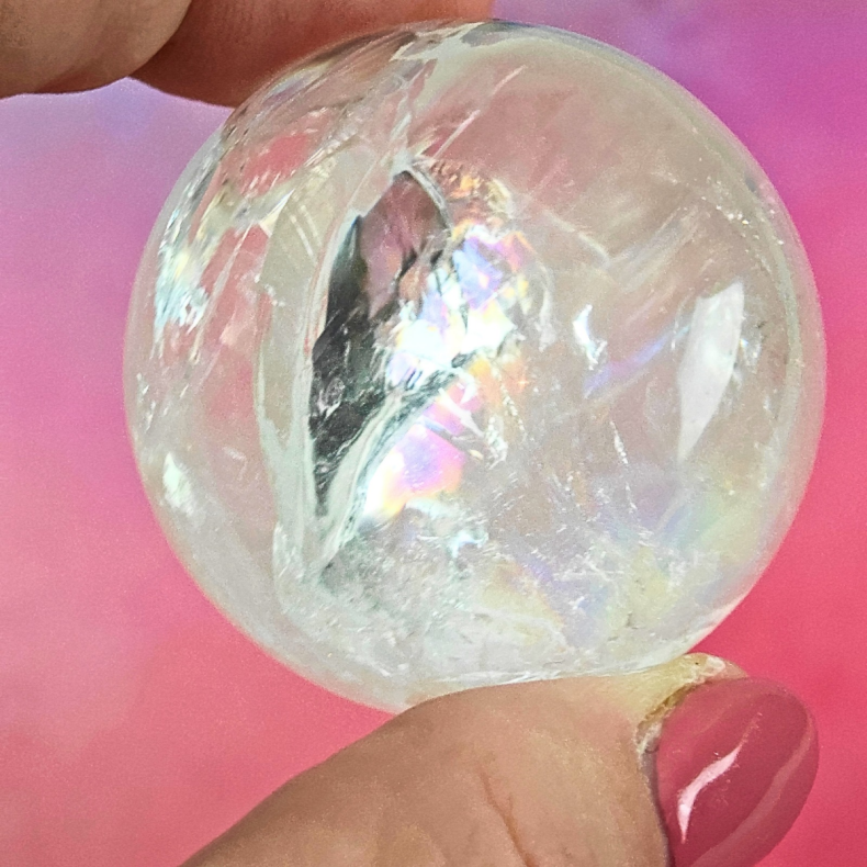 Klar Kvarts Kugle � H�j Kvalitet med Regnbuer fra Brasilien