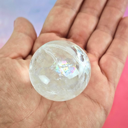 Klar Kvarts Kugle � H�j Kvalitet med Regnbuer fra Brasilien