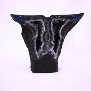 Sommerfugle Grotte � Ametyst med Calcit & Guld Rutil