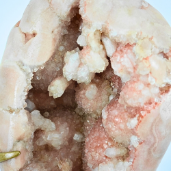 Pink Ametyst Geode p� Guld Stander