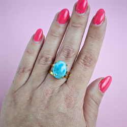 �gte Larimar Oval Finger Ring