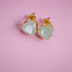  Akvamarin �restikker � Hjerteformede