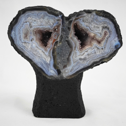 Agat Geode Hjerte med Druzy 