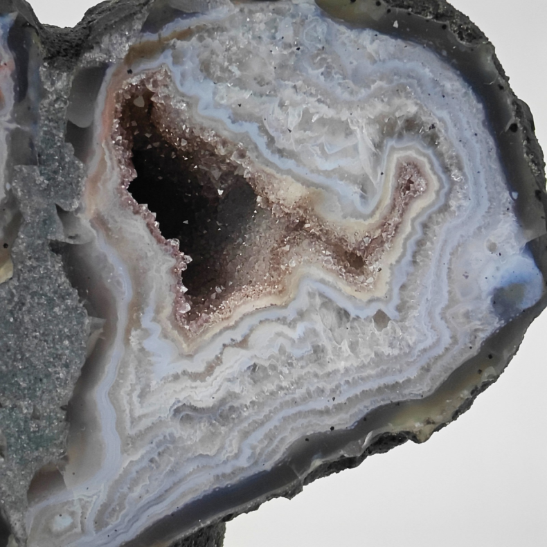 Agat Geode Hjerte med Druzy 