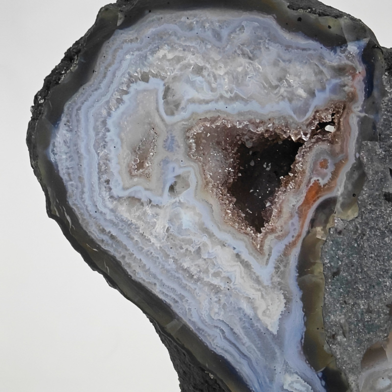 Agat Geode Hjerte med Druzy 