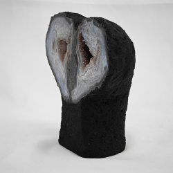 Agat Geode Hjerte med Druzy 