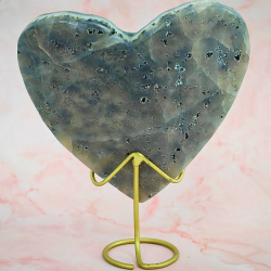 Gr�n Ametyst Geode Hjerte