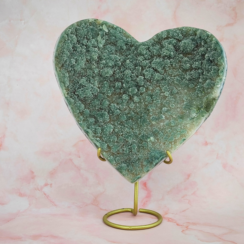 Gr�n Ametyst Geode Hjerte