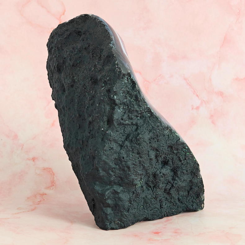 Sk�ret stykke Agat geode med Ametyst � Poleret fra Brasilien