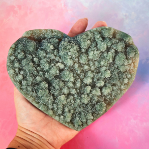 Gr�n Ametyst Geode Hjerte